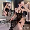 Sexy lingerie sexy lace suspender long dress high split ends seduction pajamas women's uniform suit