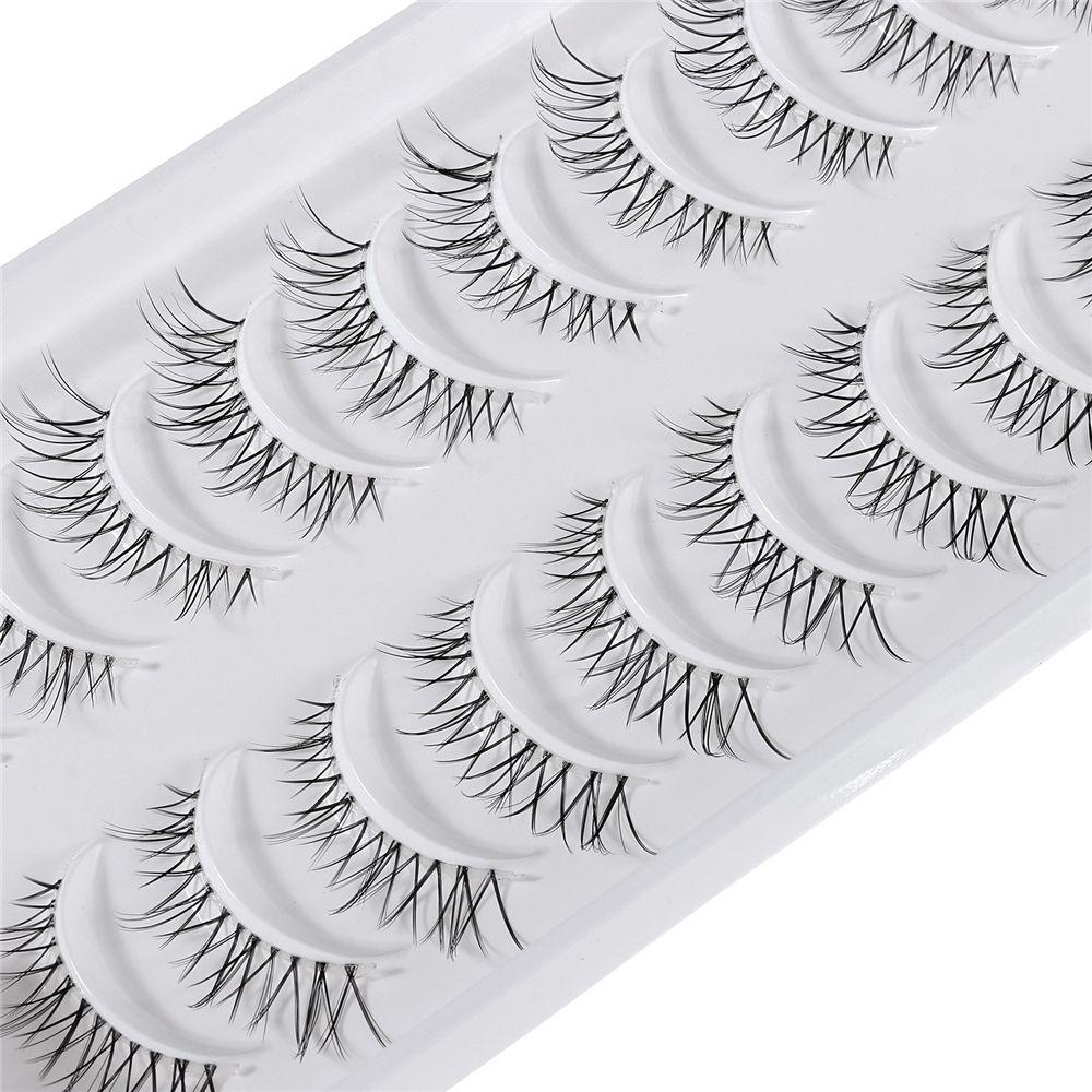 

Pairs Japanese Korean Spiky Natural Look Wispy Lashes Fairy Lashes False Eyelashes with Clear Band Y13