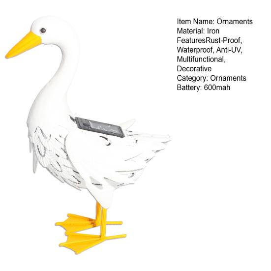 Solar Porch Goose Statue, Metal Garden Goose with Solar Light for Lawn Yard Backyard, Front Porch Goose for Garden Decoration