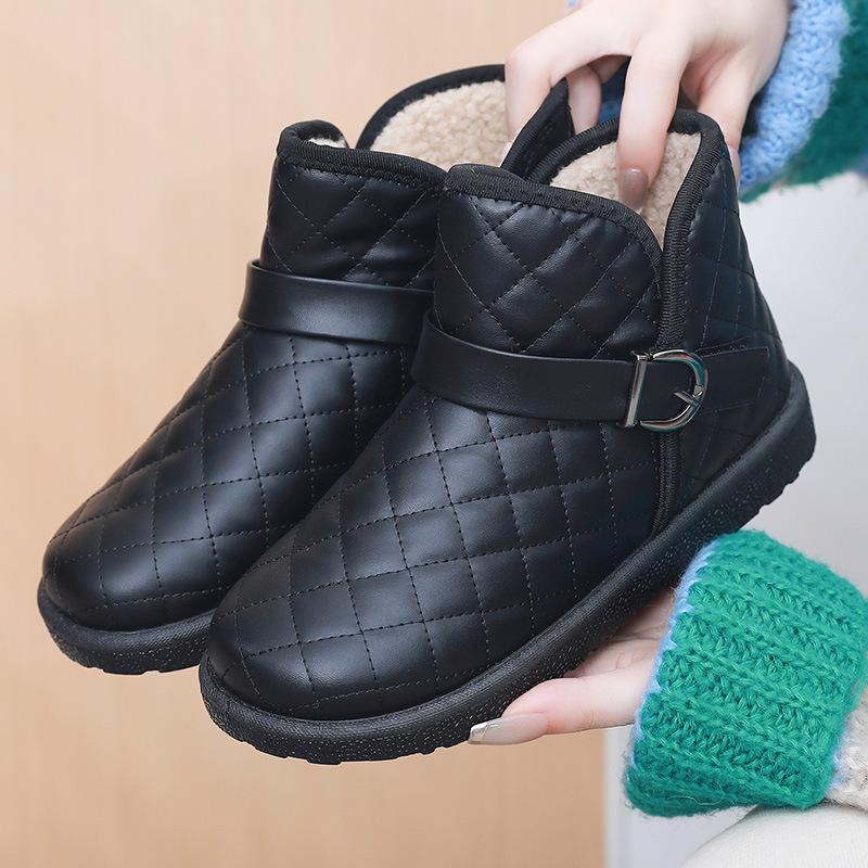 Women's Winter Casual Platform Snow Boots Faux Fur Lined Walking Short Booties Shoes Comfortable Fuzzy PU Leather Non-Slip Warm Ankle Boots for Women