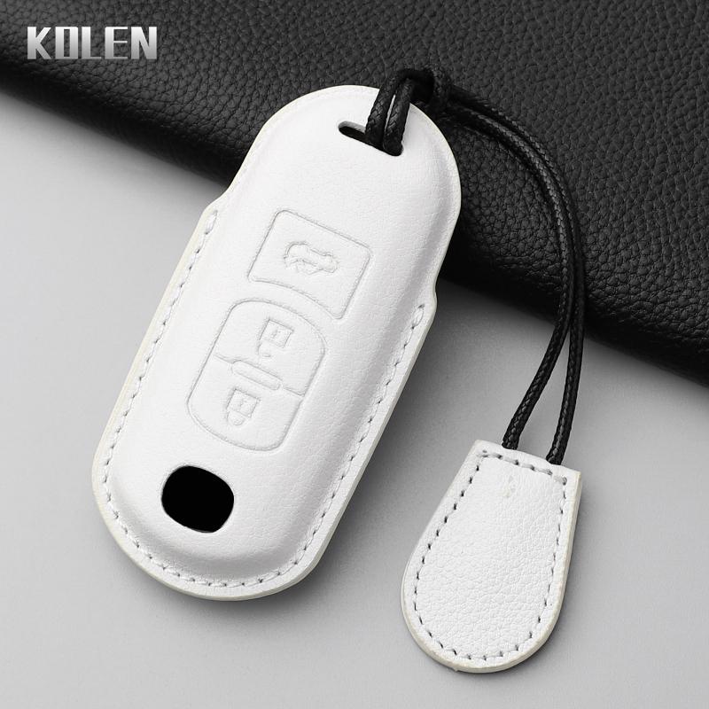 Leather Car Key Case Cover Shell For Mazda 2 3 6 Atenza Axela Demio Cx-5 Cx5 Cx-3 Cx3 Cx7 Cx-7 Cx-9 Cx9 Mx5 2 3 Buttons Keychain