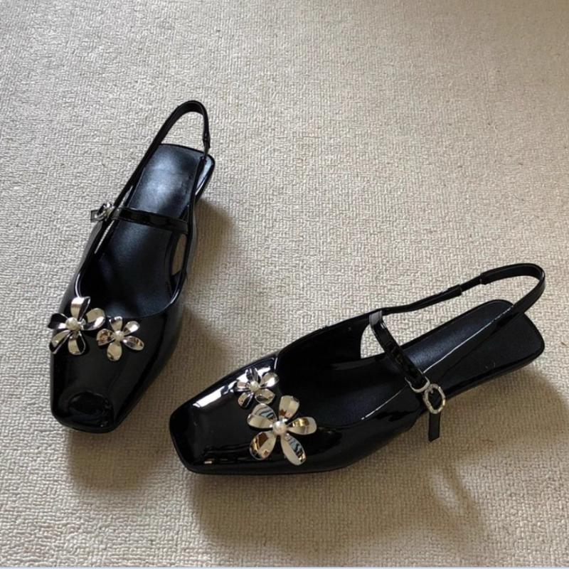 

Fashion Flower Women Sandals Fashion Heeled Shoes Elegant Dress Woman Slippers 2025 New Designer Slides Sexy Luxury Zapatillas De Mujer 35 чёрный