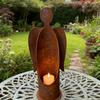 Angel Shaped Candle Holder Antique Metal Planter Garden Outdoor Indoor Desktop Decor Ornament for Succulents Candles Rustic Gift