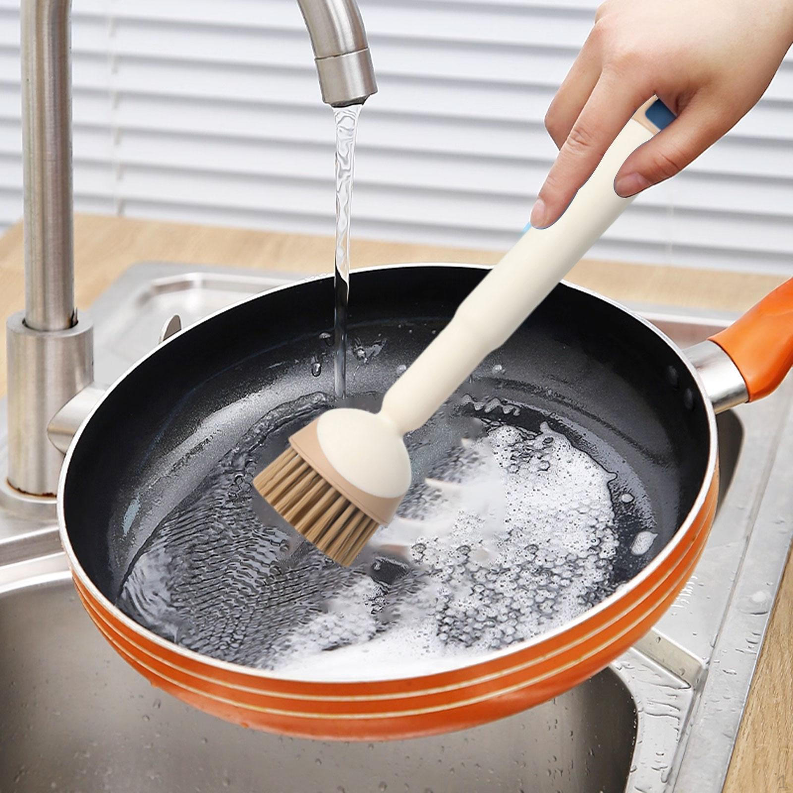 

Щетка для мытья посуды с длинной ручкой и вращающейся головкой, бытовая щетка для мытья кастрюль