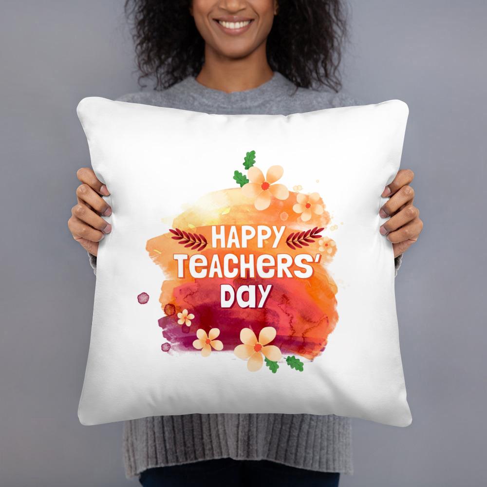 Happy Word Teacher's Day Square Pillow Case Teacher's Day Gift Pillow Case Sofa Cushion Cover Bedroom Party Decoration