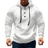 Mens  Hoodies Vintage Casual Quarter Button Up Hooded Workout Sweatshirts Fall Winter Pullover Hoody