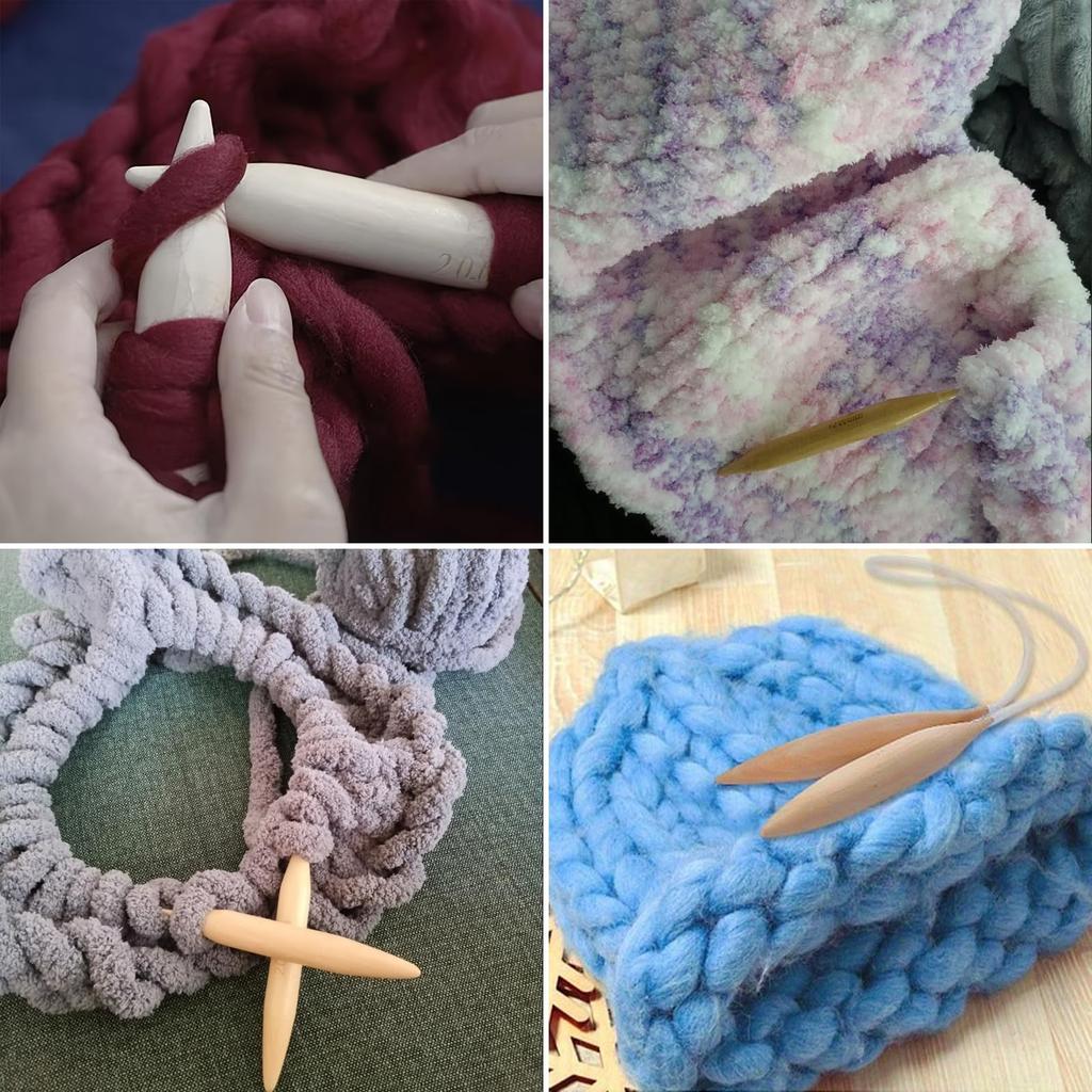 Set von 3 Jumbo-Rundstricknadeln mit Strickstrickhäkeln Reihe Nähen und Wandteppich Extra Dicke Rundstricknadeln (15mm, 20mm, 25mm)