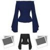 Elegante Camicia Blusa Steampunk con Maniche a Campana per un Unico Costume da Pirata Cosplay