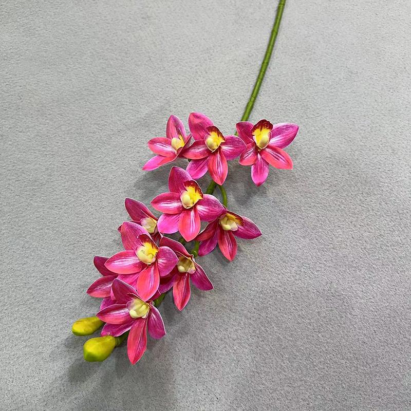 Artificial Cymbidium Hookerianum 10 Heads Simulated Vanda Cymbidium Tropical Phalaenopsis Tiger Orchid Plant