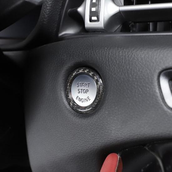 Carbon Fiber Ignition Engine Start Stop Cover Trim Ring For Toyota Supra A90 19+