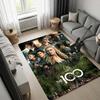 The 100 TV Show Area Rug, Sci-Fi Characters Group Print Floor Rug, Non Slip Carpet for Living Room Bedroom Fan Decor