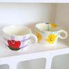 BRHand Drawn Ceramic Mug Cartoon Cute Water Cup Home Furnishings Breakfast Milk Cup Couple Afternoon Tea Coffee Cups Friend GiftEY