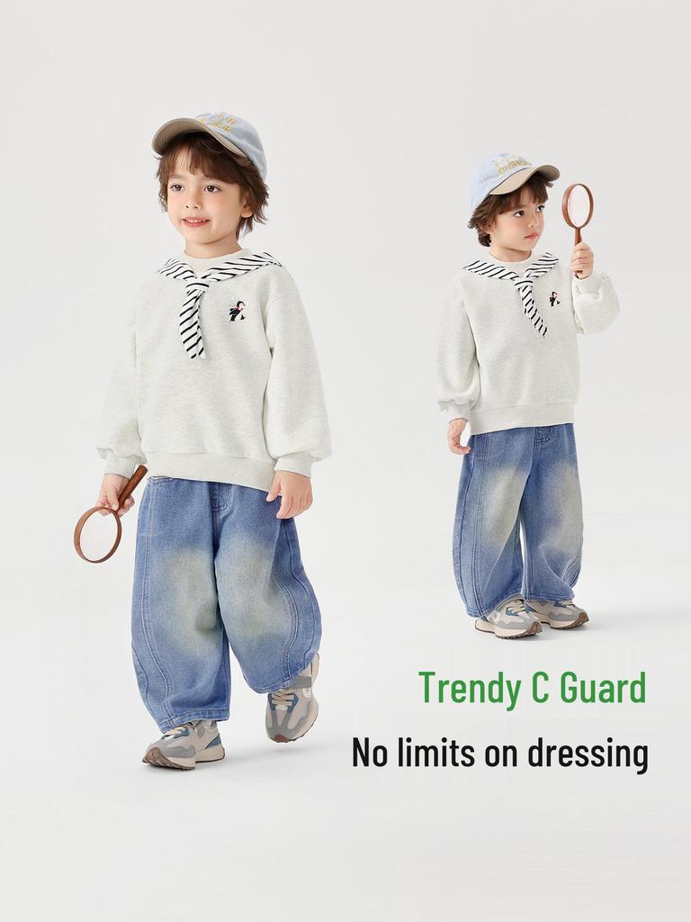 Right European Style Boys' Fake Two-Piece College Hoodie - 2026 Spring/Autumn Trendy Kids Clothing