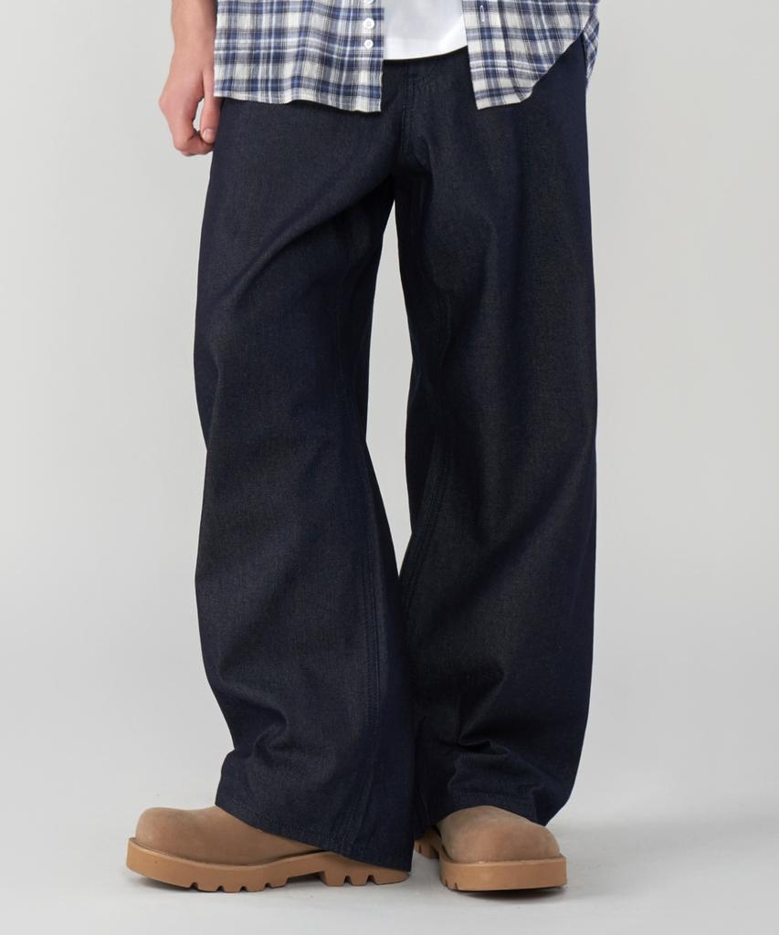 UNTAPPED STUDIO [2Pack] Vintage-Like Linen Wide Denim Pants 4 Colors (Type A)