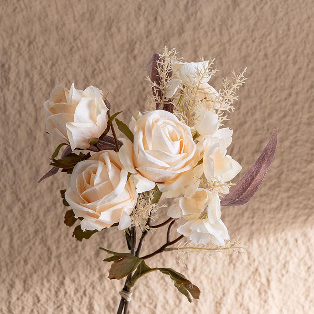 Artificial Rose Bouquets Artificial Flowers Rose Flower Branch Realistic Fake Rose For Wedding Home Decor