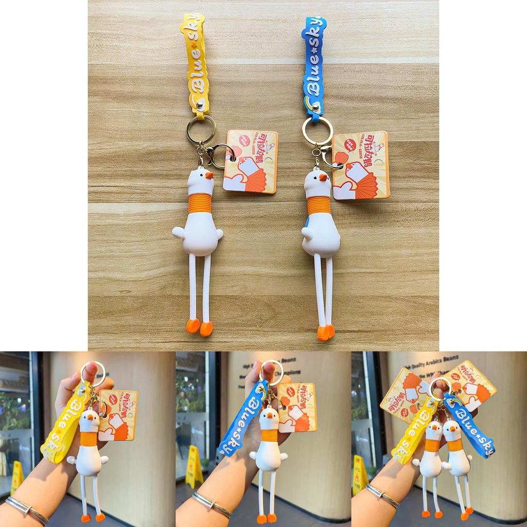 Charming Stretchy Neck Goose Keychain Silicone Accessory For Bags And Cars
