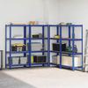 VidaXL Étagères de rangement à 4 niveaux 4 pcs acier bois d'ingénierie, étagère de garage, étagère de rangement de garage, 3307581