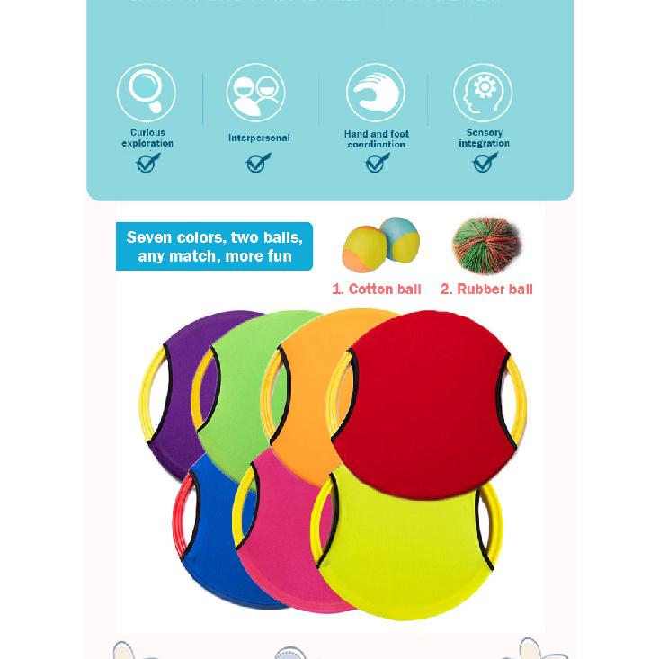 Bouncing Circle Throwing Training Toys Kids Adult Outdoor Interactive Cooperative Games Racket Catch Elastic Paddle Ball Fun Gam 6