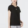 Under Armour Printed Stripe 3D Logo Athletic Knit Fitted Straight-Cut Crew Neck Short Sleeve T-Shirt Women Tops Black 22500520-001