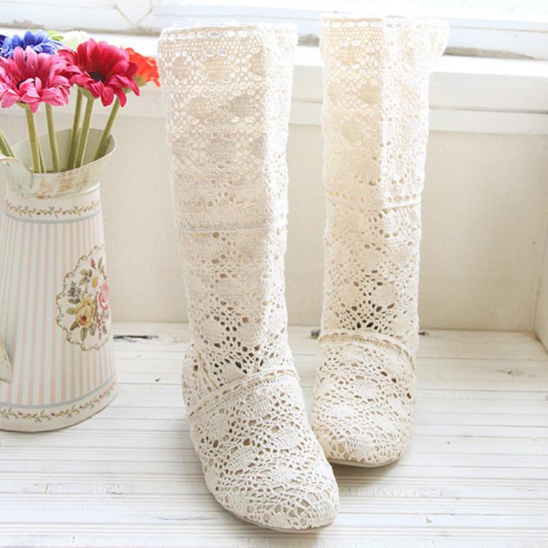 Cool boots women's new spring and summer hollow boots women's shoes medium boots women's boots net boots single boots sandals short boots