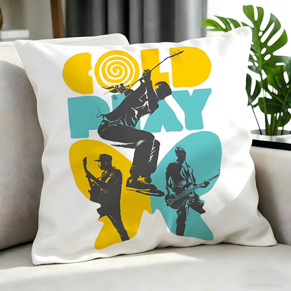 Pop Coldplay Cushion Cover Cushion Cover Set 4Pcs 50X50 45X45 40X40 Pillowcase Decorative Sofa Home Decor