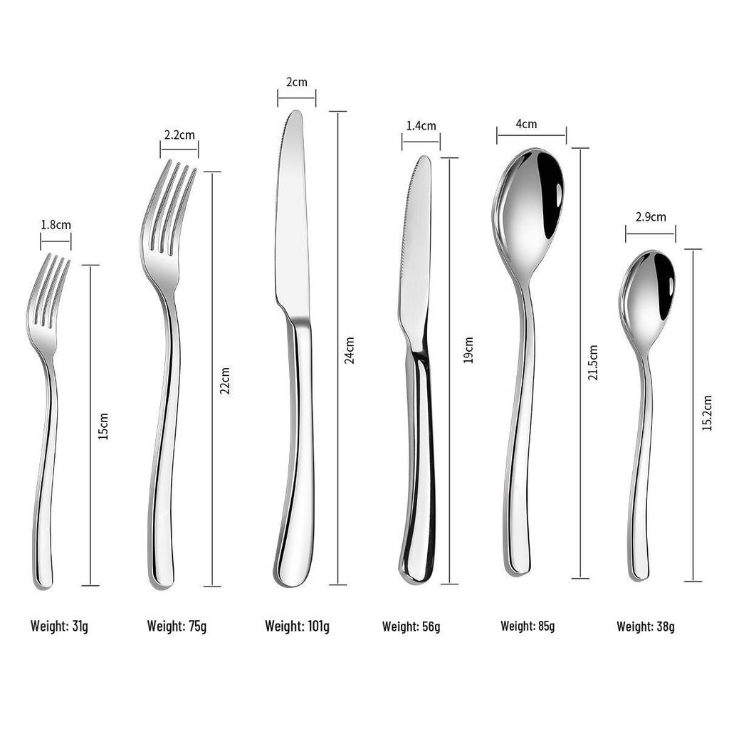 Premium 304 Stainless Steel Cutlery Set: Knife, Fork, and Spoon for Steaks - Perfect for Restaurants and Hotels