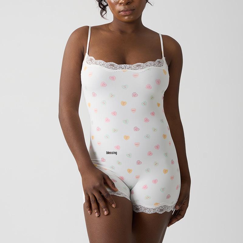 European & American Lace Suspender Bodysuit – Sexy, Breathable, Skin-Friendly Nude Sportswear