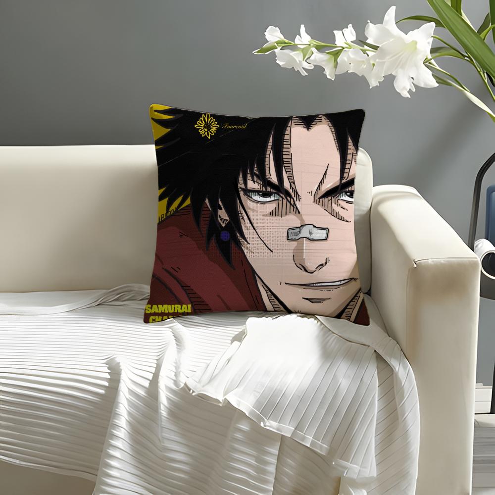 

Fashion Samurai Champloo cool Pillow Case Natural Linen Organic Fabric DoubleSided Printing Sofa Home Decor Cushion Cover 30X30cm