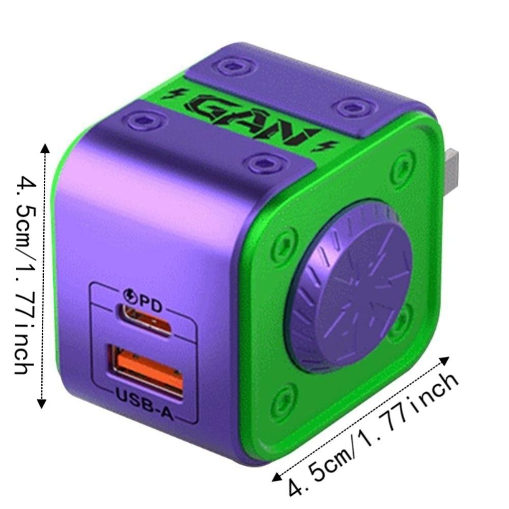 30W Power GaN Gyroscope Charger Dual Ports Fidget Spinner Charger 30W GaN Fast Charger Travel Use