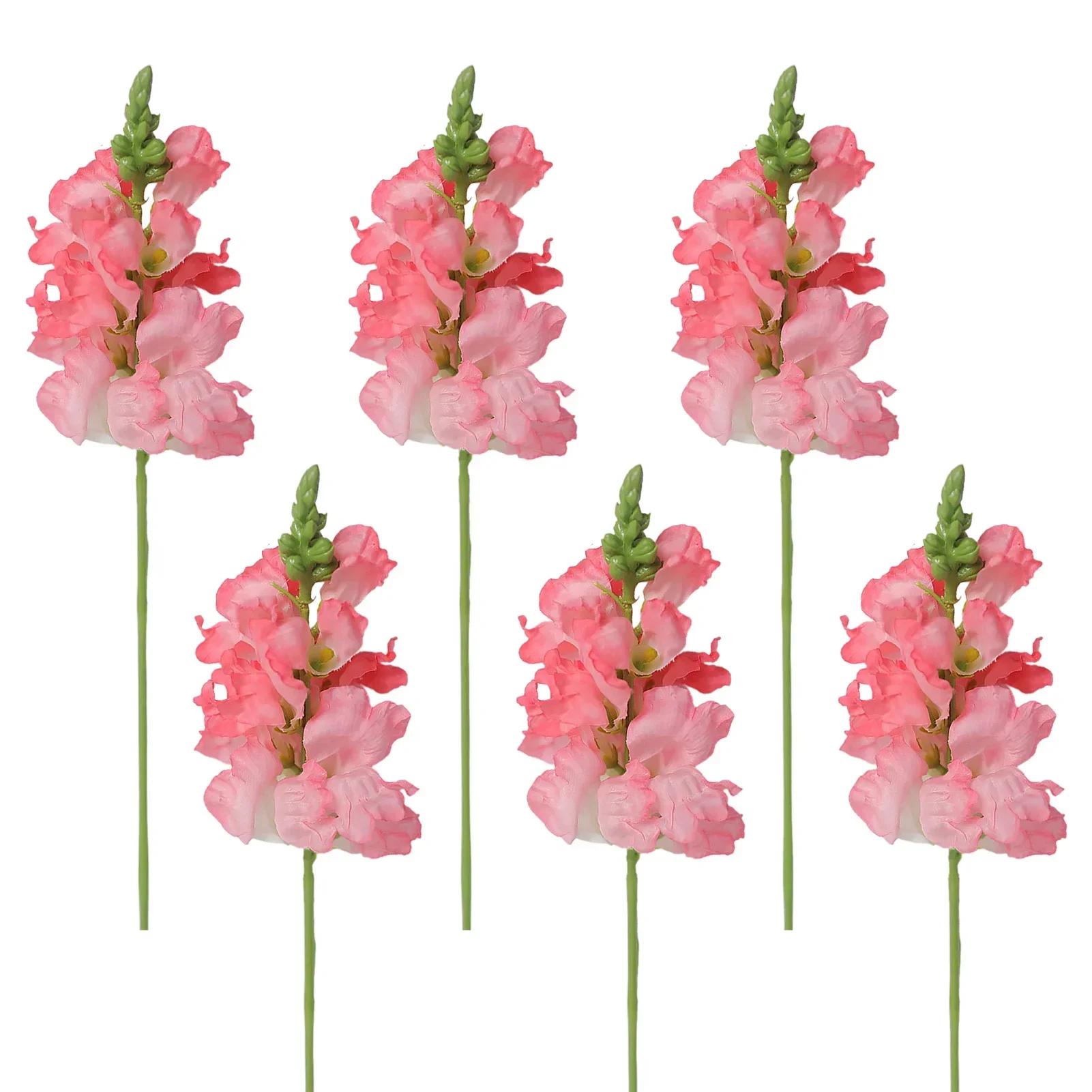

6pcs Real Dragon Head Flower Single Branch, High-End Sense, Fake Flower Wedding Party Home Decor Floral Bouquets DIY Accessories розовый