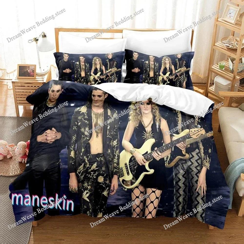 3D Printed Maneskin Bedding Set Pillowcase Duvet Cover Double Twin Full Queen King Adult Boys Bedclothes Quilt Cover Luxury Gift