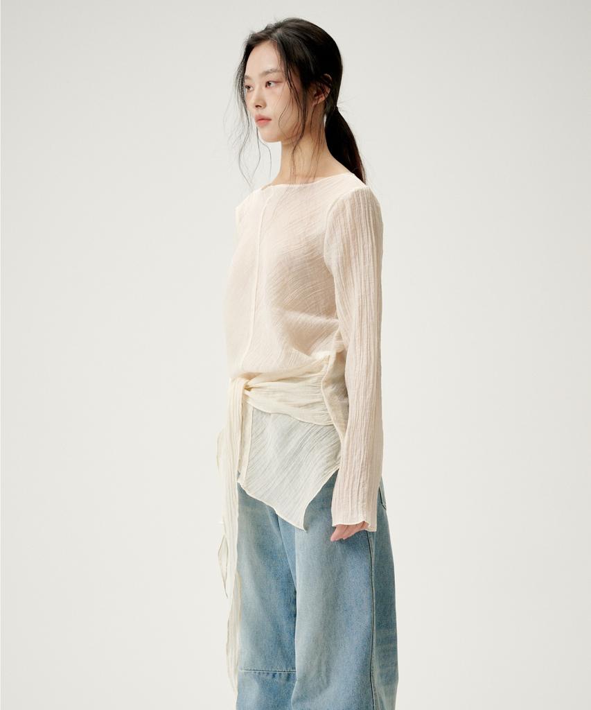 Linte Wrinkle Waist Blouse Ivory