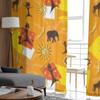 Cortinas Transparentes de Tul de Elefante Africano y Jirafa para Sala de Estar la Habitación Dormitorio Cocina Decoración Cortinas de Voile Organza