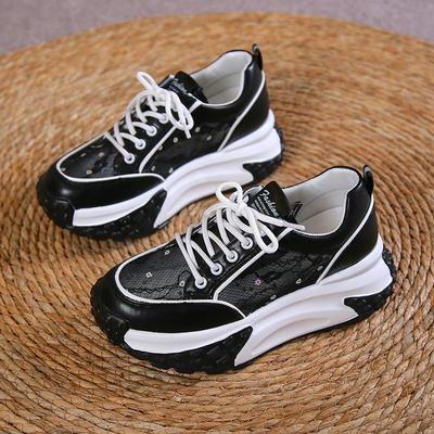 New Women's Summer Mesh Thin Women's Shoes Breathable Mesh Sports Casual Shoes Thick Bottom All-Matching