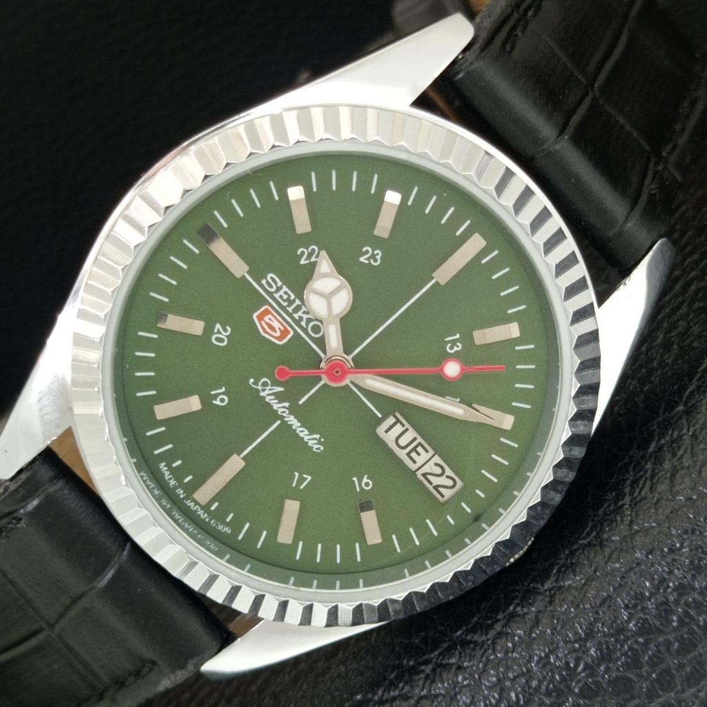 

REFURBISHED VINTAGE SEIKO 5 AUTOMATIC 6309A JAPAN MENS GREEN WATCH a442826-1