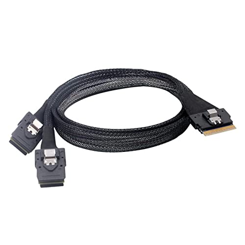 xiwai PCI-E Ultraport Slimline SAS Slim 4.0 SFF-8654 8i 74-pin - Dual SFF-8087 Mini SAS Cable PCI-Express