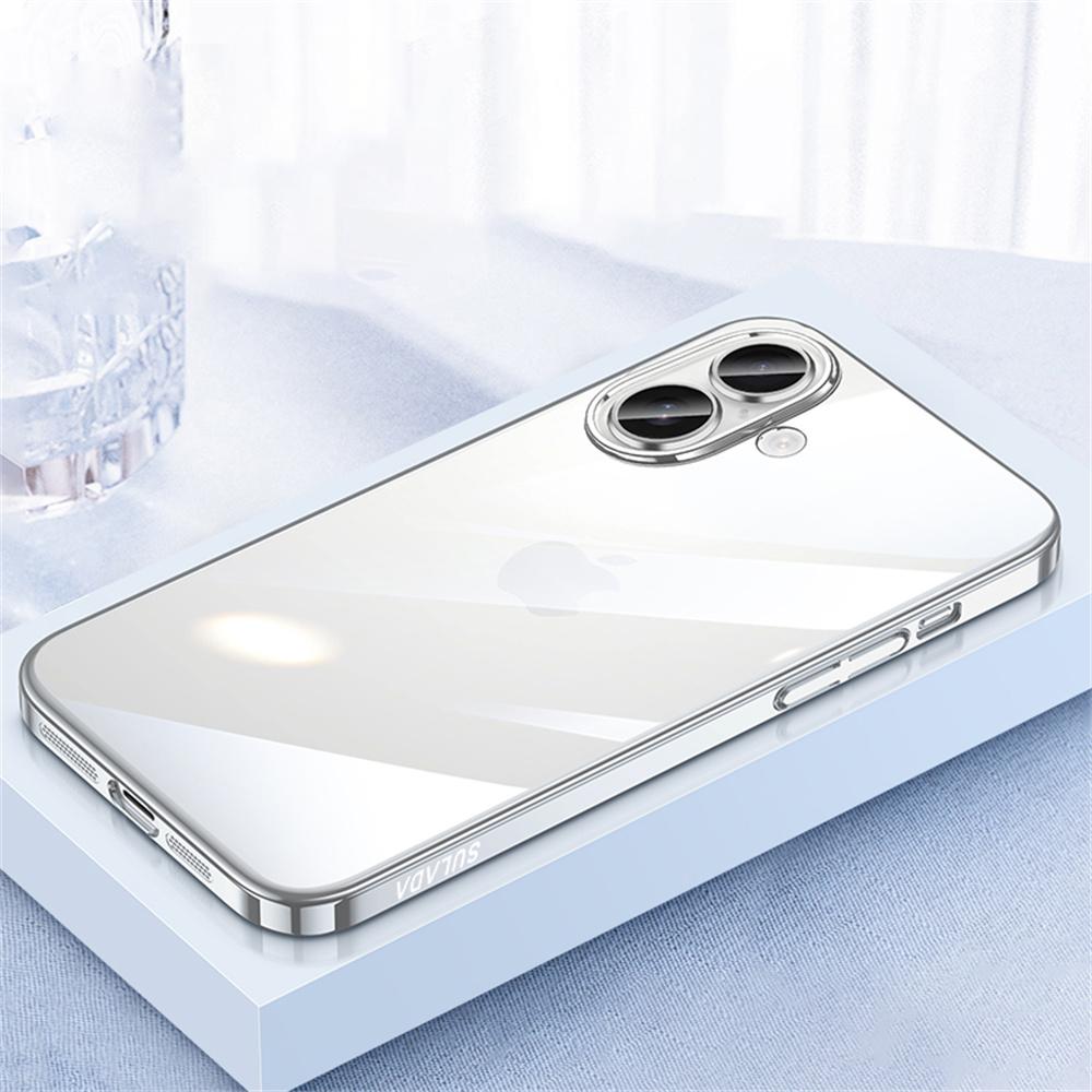 SULADA JINGJIA Series For iPhone 17 Case Electroplating Hard PC Clear Phone Case with Lens Film