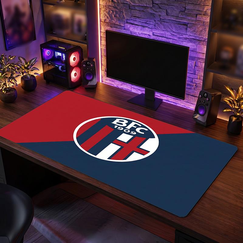 Bologna FC Theme Pattern Mouse Pad, Soccer Logo Design XXL Gaming Desk Mat Non-Slip Computer Mouse Pad