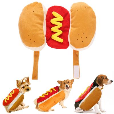 Vestiti divertenti per animali domestici, vestiti per hot dog, vestito carino per cuccioli di gatto per cani di piccola e media taglia, regalo per festa di Halloween e cosplay
