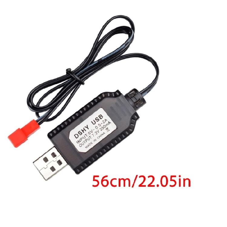 Pair Of 7.2V USB Charging Cable for JST/SM2.0 2P Plug for NiMH and NiCd Battery Powereds Toys