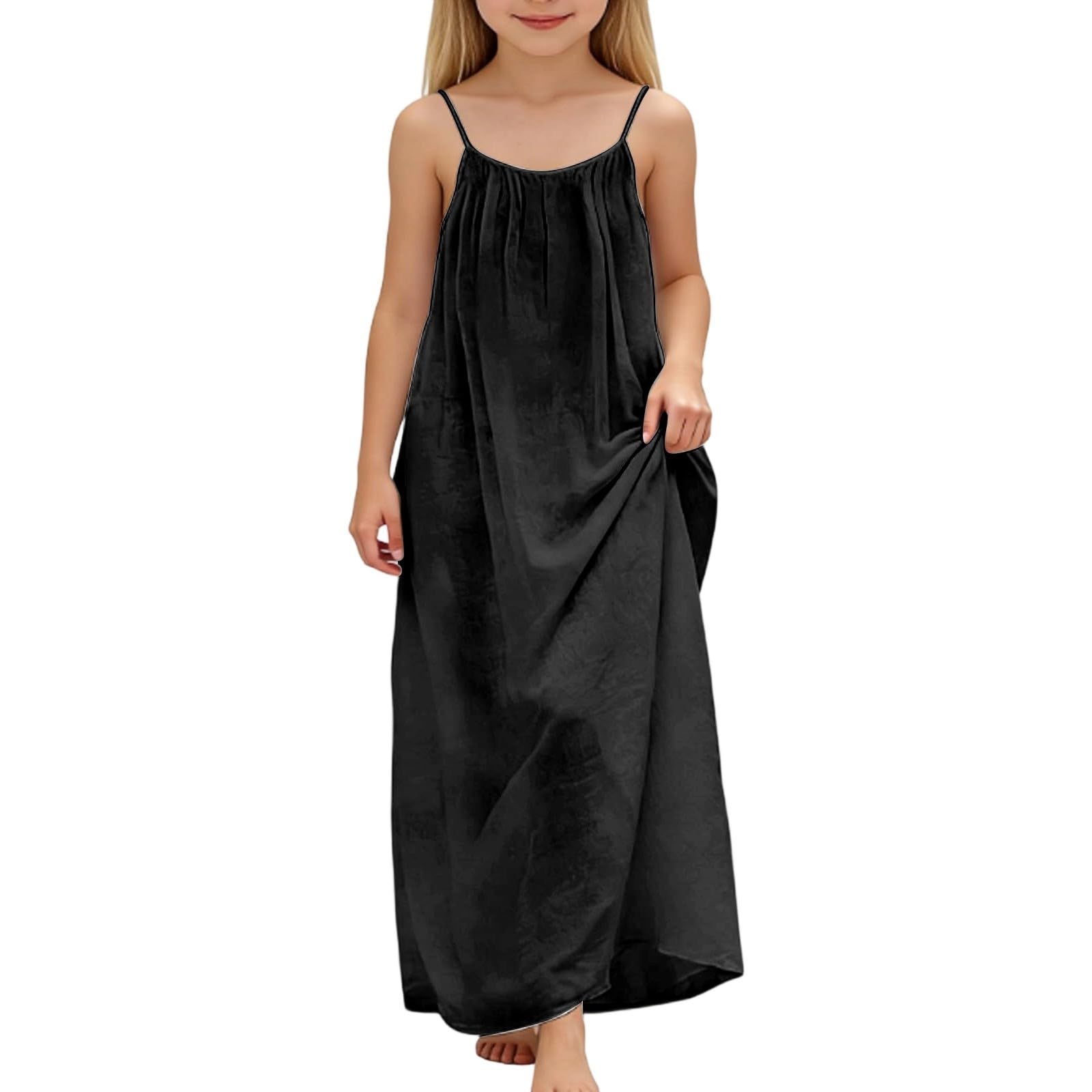 

Детское повседневное платье без рукавов с открытой спиной 120 чёрный