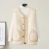 Women's Loose V-Neck Thickened Plush Warm Vest