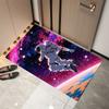 Space Pattern Printing Astronauts Planets Stars Foot Rugs Indoor Home Dirt Resistant Entrance Carpet Non Lip Bathroom Kitchen