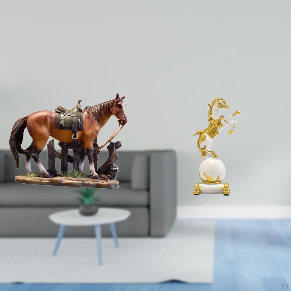 Horse Statue Art Ornament Desk Decoration Collection Resin Sculpture Figurine Modern Tabletop