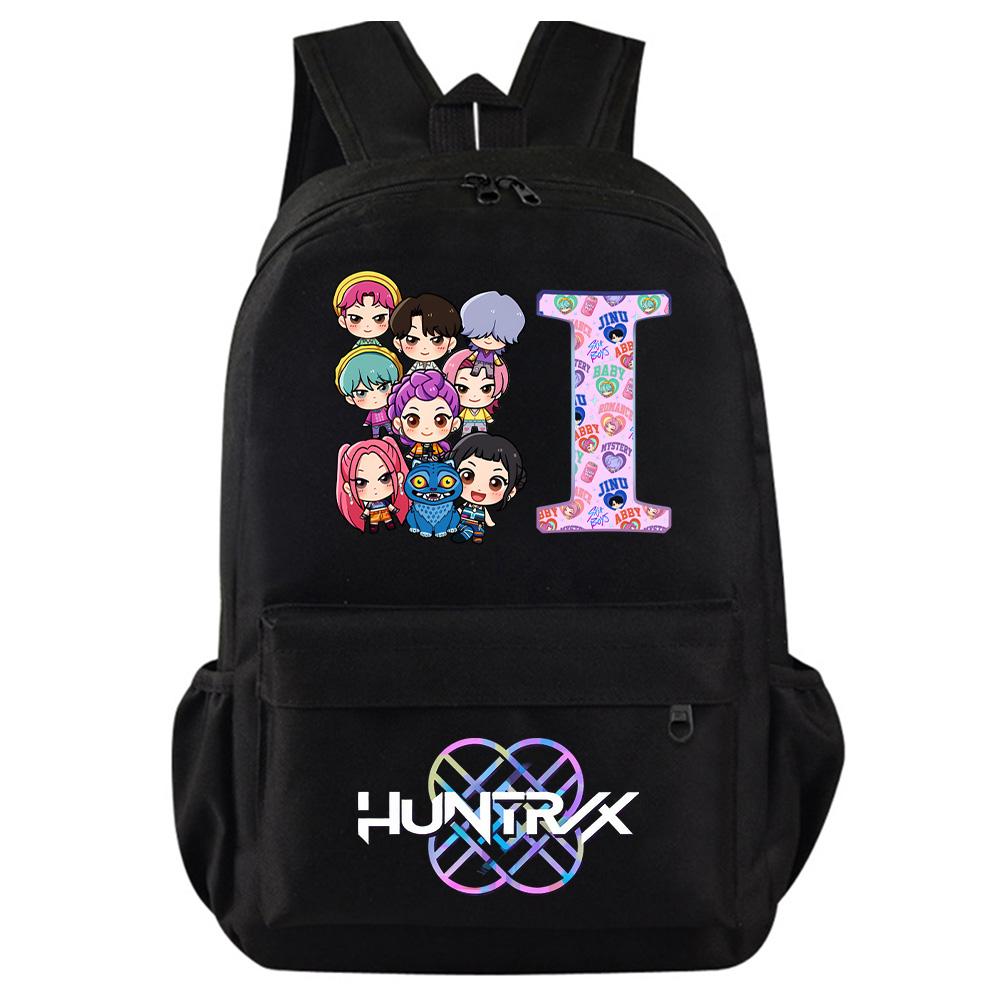 26 English Letter Kpop Demon Hunters Printed Backpack for Teenager Student Girl Boy Bookbag Schoolbag Women Large Capacity Travel Bag Kid Gift Rucksak