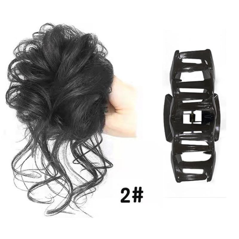 Synthetic Hair Bun Chignon Messy Curly Gripping Clip Hairpin Elastic Scrunchy False Hair Pieces For Women Hairpins