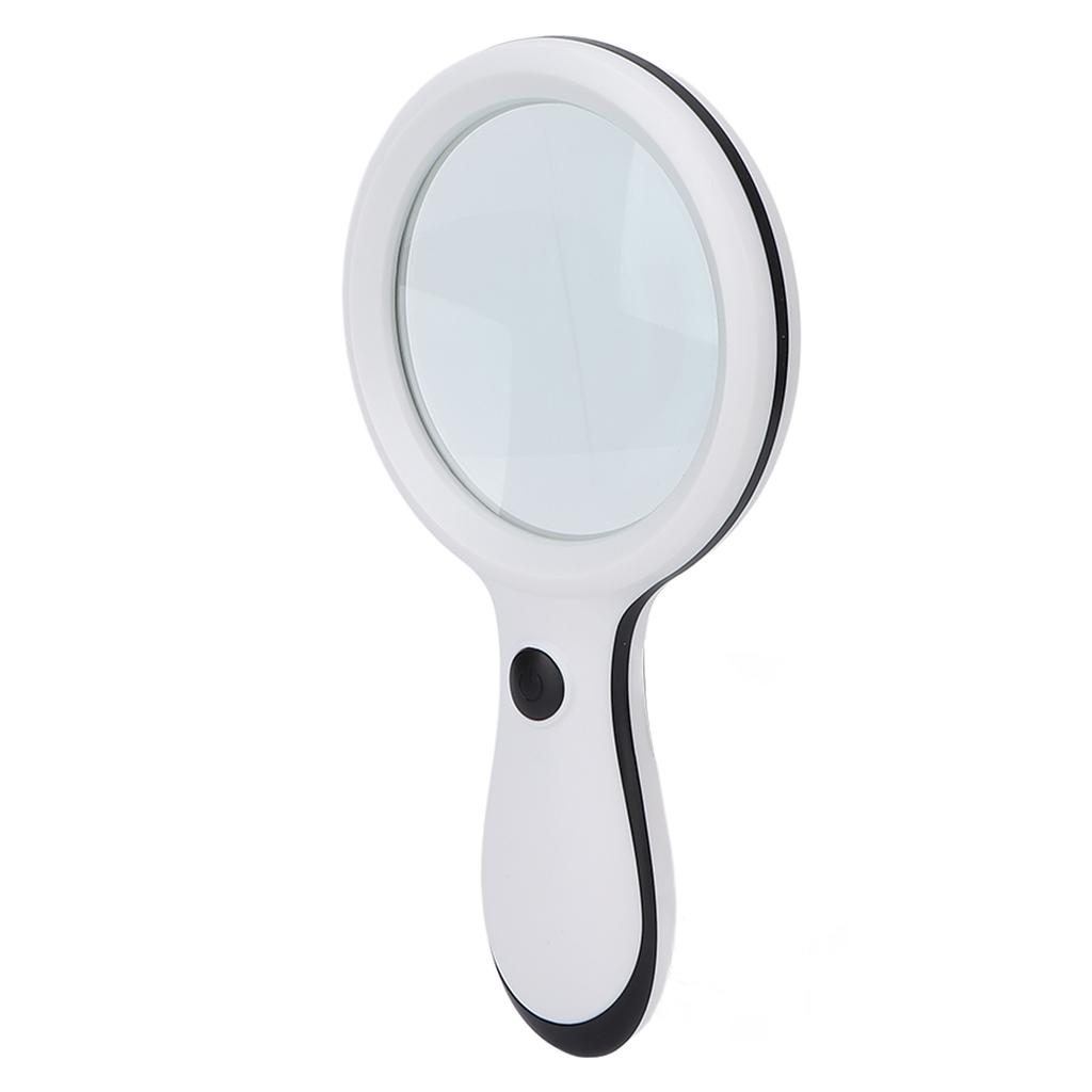 Handliche Leselupe LED-Lupe 10-fach 88mm zum Lesen von Büchern und ZeitungenWeiß
