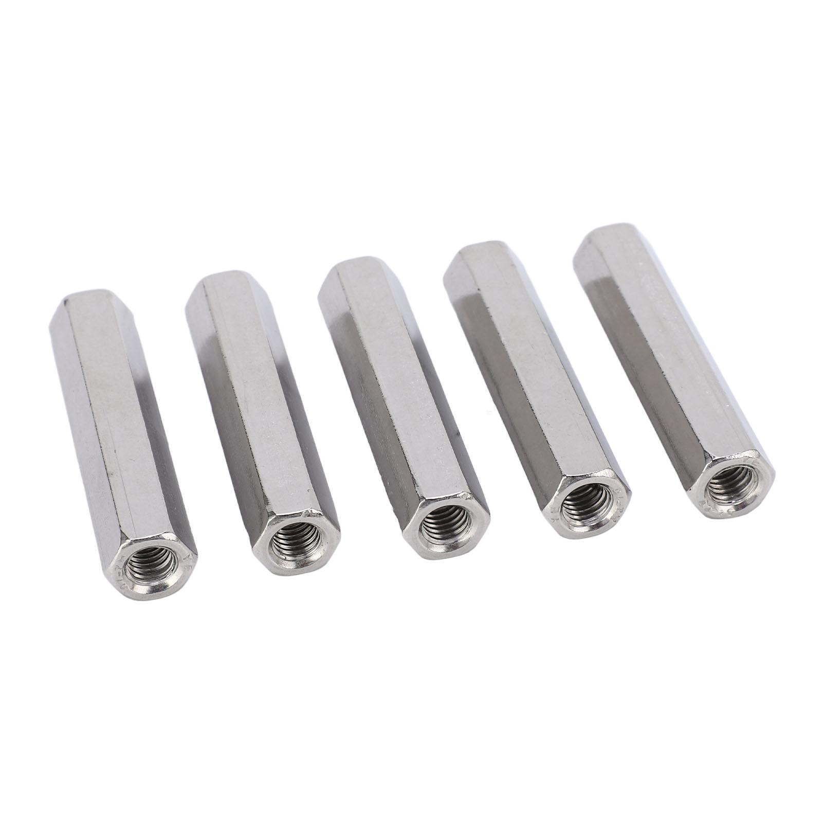 

5Pcs Hex Coupling Nut Stainless Steel M8 Connector Nut for Threaded Rod Bolt Silver