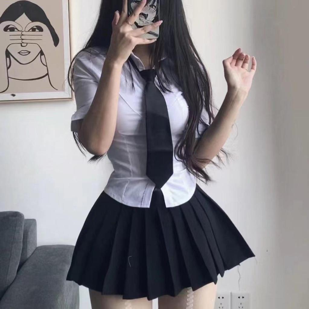 2024 Elastic Waistband Super Short Pleated Skirt, 32 cm Length, No Safety Pants