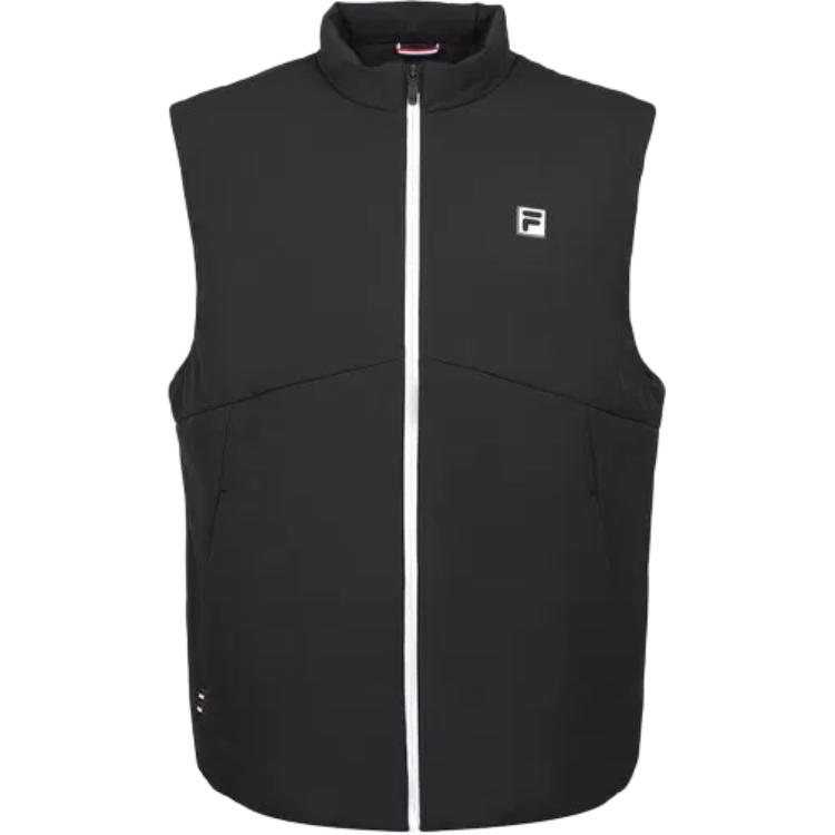 FILA Fleece Tennis Vest With Full Zip And Stand Collar Men vests Black FS2VTG4301M-BLK M